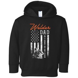 Welder Dad Like A Normal Dad Only Cooler USA Flag Welding Toddler Hoodie