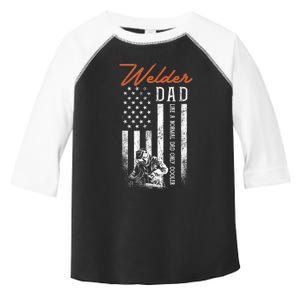 Welder Dad Like A Normal Dad Only Cooler USA Flag Welding Toddler Fine Jersey T-Shirt