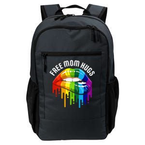 Womens Dripping Lips Rainbow LGBTQ Mother FREE MOM HUGS Daily Commute Backpack