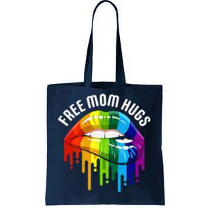 Womens Dripping Lips Rainbow LGBTQ Mother FREE MOM HUGS Tote Bag