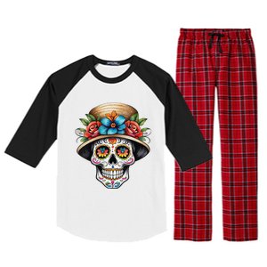 Women De Los Muertos La Catrina Sugar Skull Women Day Of The Dead Raglan Sleeve Pajama Set