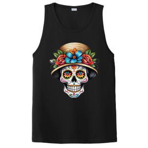 Women De Los Muertos La Catrina Sugar Skull Women Day Of The Dead PosiCharge Competitor Tank