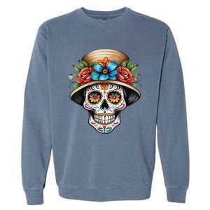 Women De Los Muertos La Catrina Sugar Skull Women Day Of The Dead Garment-Dyed Sweatshirt