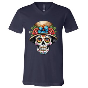 Women De Los Muertos La Catrina Sugar Skull Women Day Of The Dead V-Neck T-Shirt