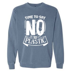 World Day Less Plastic More Sea Cute Gift Garment-Dyed Sweatshirt