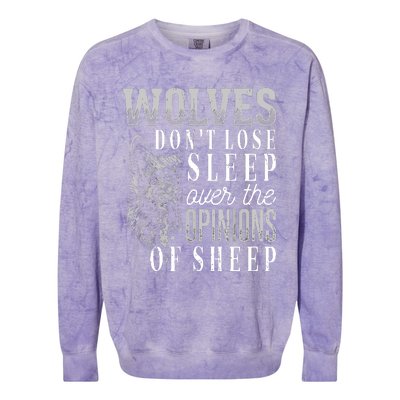 Wolves Don't Lose Sleep Over The Opinions Of Sheep Grunge Colorblast Crewneck Sweatshirt