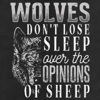 Wolves Don't Lose Sleep Over The Opinions Of Sheep Grunge 7 Panel Mesh Trucker Snapback Hat
