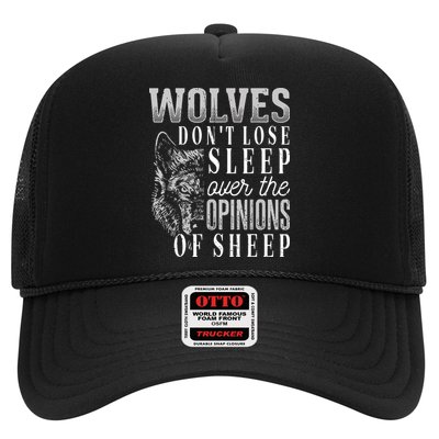 Wolves Don't Lose Sleep Over The Opinions Of Sheep Grunge Trucker Hat