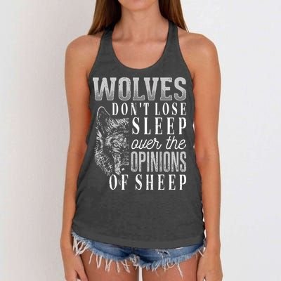 Wolves Don't Lose Sleep Over The Opinions Of Sheep Grunge Women's Knotted Racerback Tank