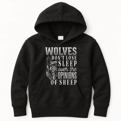Wolves Don't Lose Sleep Over The Opinions Of Sheep Grunge Kids Hoodie