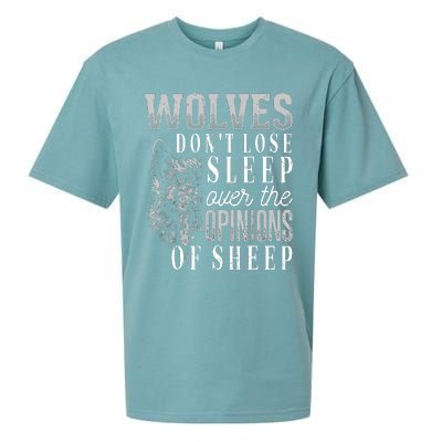 Wolves Don't Lose Sleep Over The Opinions Of Sheep Grunge Sueded Cloud Jersey T-Shirt