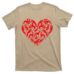 Whippet Dog Lover Funny Heart Whippet Valentines Day T-Shirt