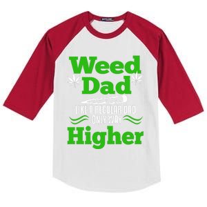 Weed Dad Like Regular Dad Only Higher Kids Colorblock Raglan Jersey