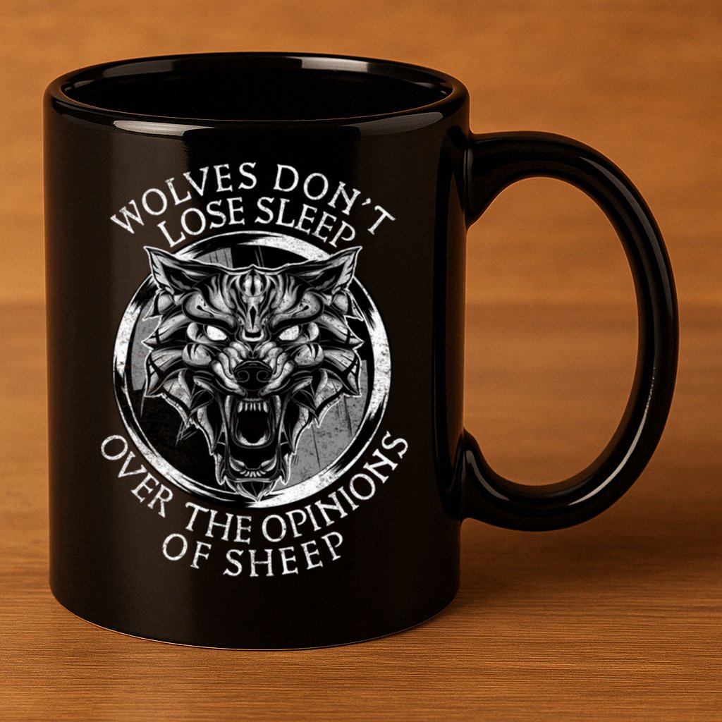 Wolves Don't Lose Sleep Over The Opinions Of Sheep 11oz C Handle Ceramic Mug