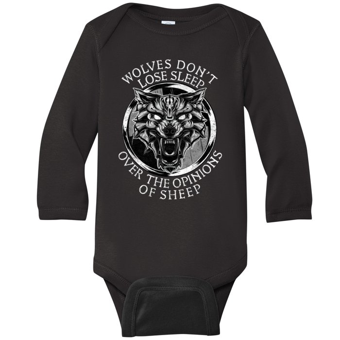 Wolves Don't Lose Sleep Over The Opinions Of Sheep Baby Long Sleeve Bodysuit