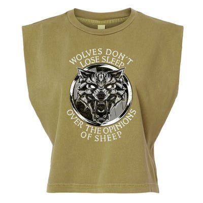 Wolves Don't Lose Sleep Over The Opinions Of Sheep Garment-Dyed Women's Muscle Tee