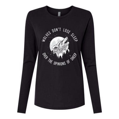 Wolves Don't Lose Sleep Over The Opinions Of Sheep Gift Womens Cotton Relaxed Long Sleeve T-Shirt