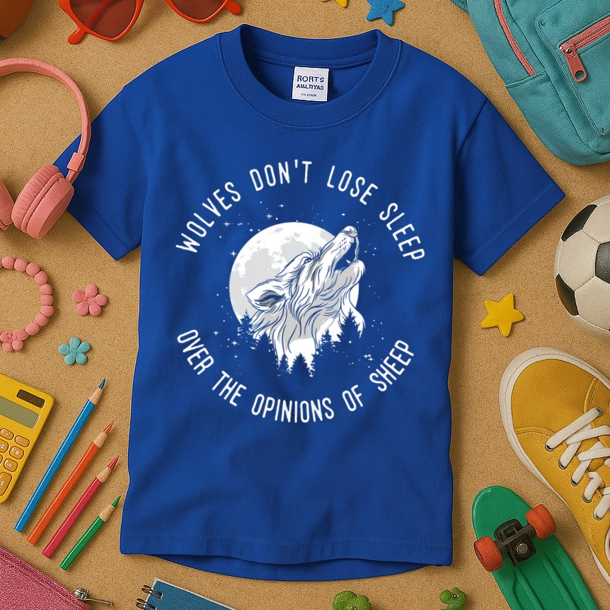 Wolves Don't Lose Sleep Over The Opinions Of Sheep Gift Kids T-Shirt