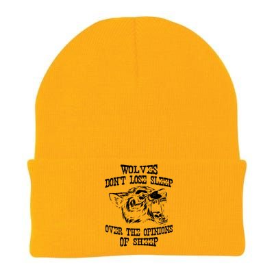 Wolves Dont Lose Sleep Over Opinions Of Sheep Wolf Gift Knit Cap Winter Beanie