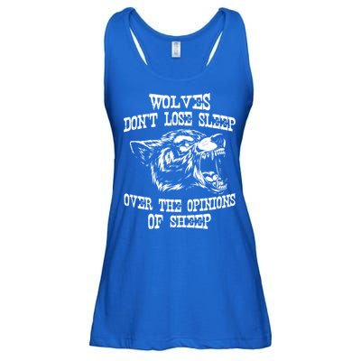 Wolves Dont Lose Sleep Over Opinions Of Sheep Wolf Gift Ladies Essential Flowy Tank