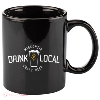 Wisconsin Drink Local Craft Beer Home State Gift 11oz C Handle Ceramic Mug