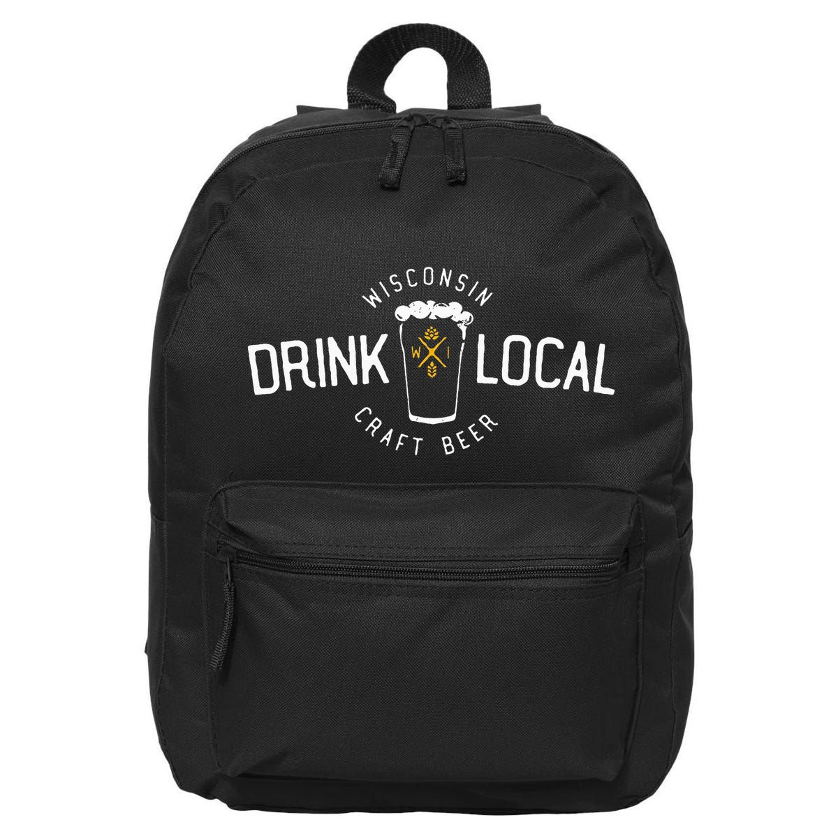 Wisconsin Drink Local Craft Beer Home State Gift 16 in Basic Backpack