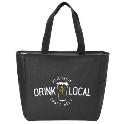 Wisconsin Drink Local Craft Beer Home State Gift Zip Tote Bag