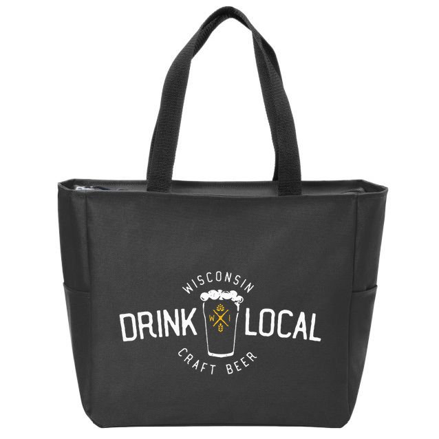 Wisconsin Drink Local Craft Beer Home State Gift Zip Tote Bag