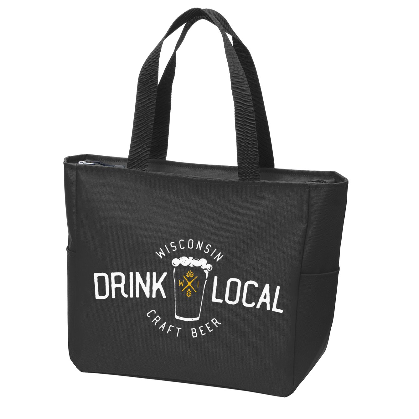 Wisconsin Drink Local Craft Beer Home State Gift Zip Tote Bag