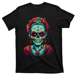 Women De Los Muertos La Catrina Day Of The Dead Sugar Skull T-Shirt