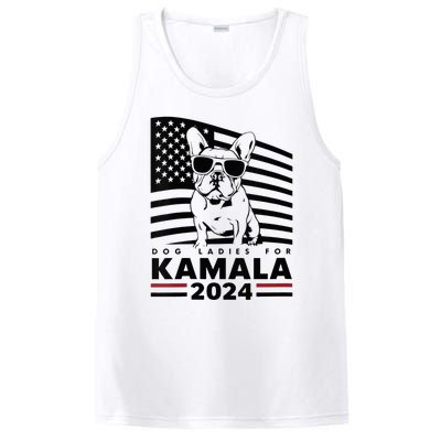 Wo Dog Ladies For Kamala Harris 2024 Funny Election Graphic Vneck PosiCharge Competitor Tank