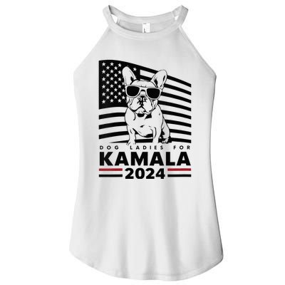 Wo Dog Ladies For Kamala Harris 2024 Funny Election Graphic Vneck Women’s Perfect Tri Rocker Tank