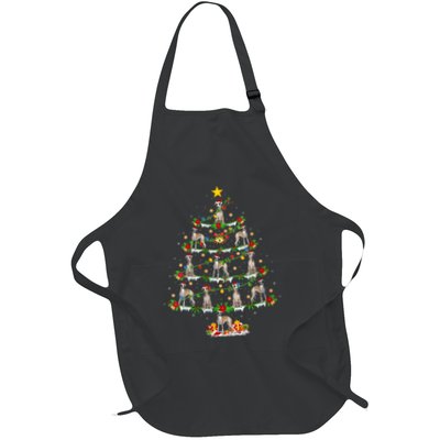 Whippet Dog Lover Xmas Lighting Whippet Christmas Ree Full-Length Apron With Pockets