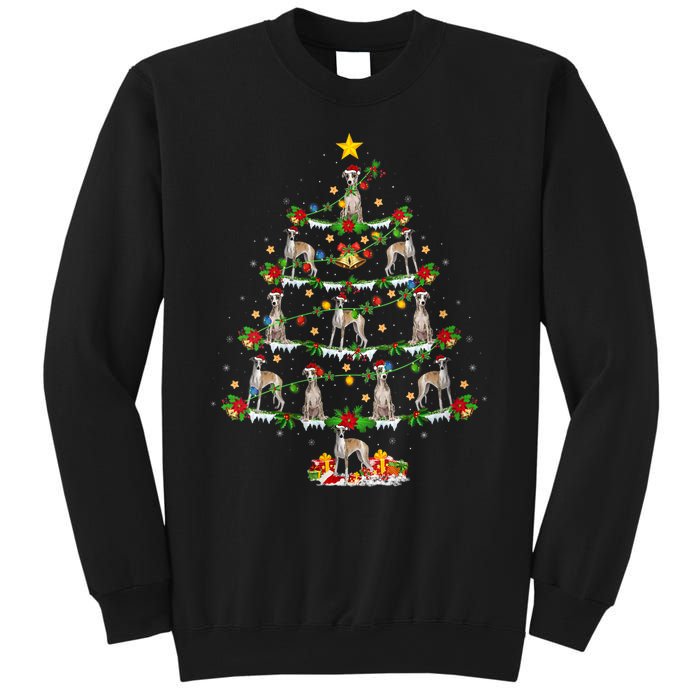 Whippet Dog Lover Xmas Lighting Whippet Christmas Ree Sweatshirt