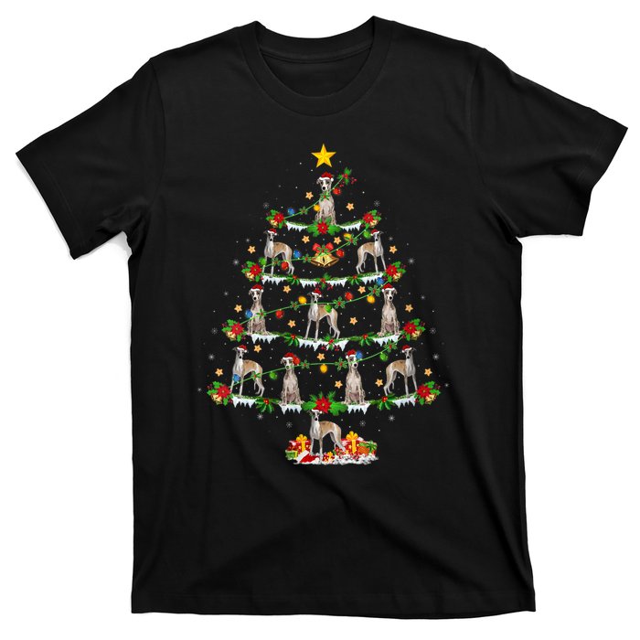 Whippet Dog Lover Xmas Lighting Whippet Christmas Ree T-Shirt