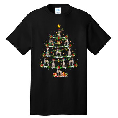 Whippet Dog Lover Xmas Lighting Whippet Christmas Ree Tall T-Shirt