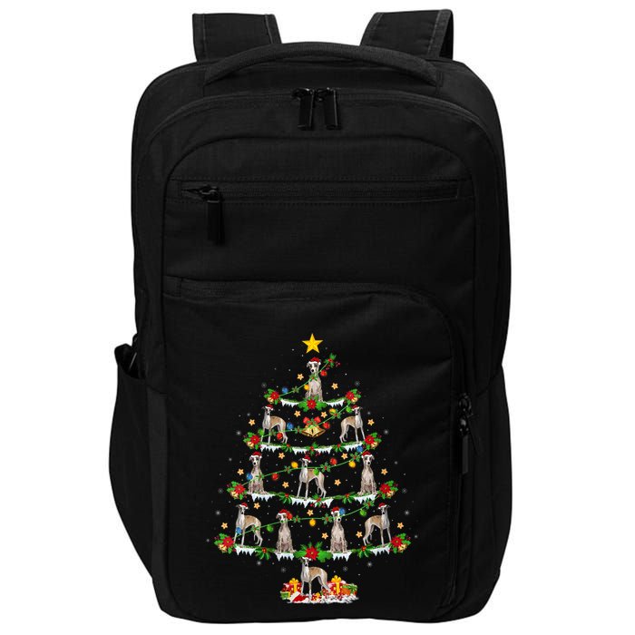 Whippet Dog Lover Xmas Lighting Whippet Christmas Ree Impact Tech Backpack