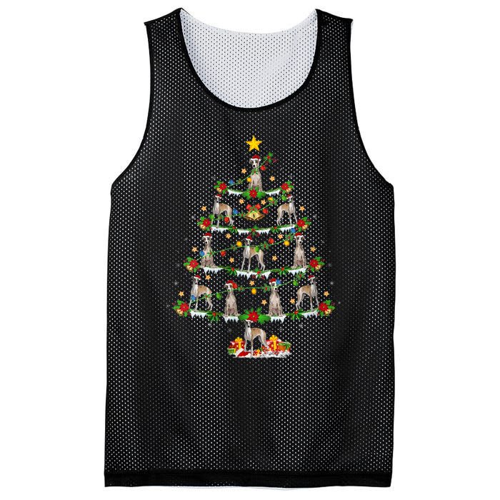 Whippet Dog Lover Xmas Lighting Whippet Christmas Ree Mesh Reversible Basketball Jersey Tank