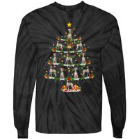 Whippet Dog Lover Xmas Lighting Whippet Christmas Ree Tie-Dye Long Sleeve Shirt