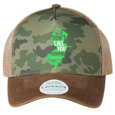 We DonT Like You Either New Jersey New York Rivalry Legacy Tie Dye Trucker Hat