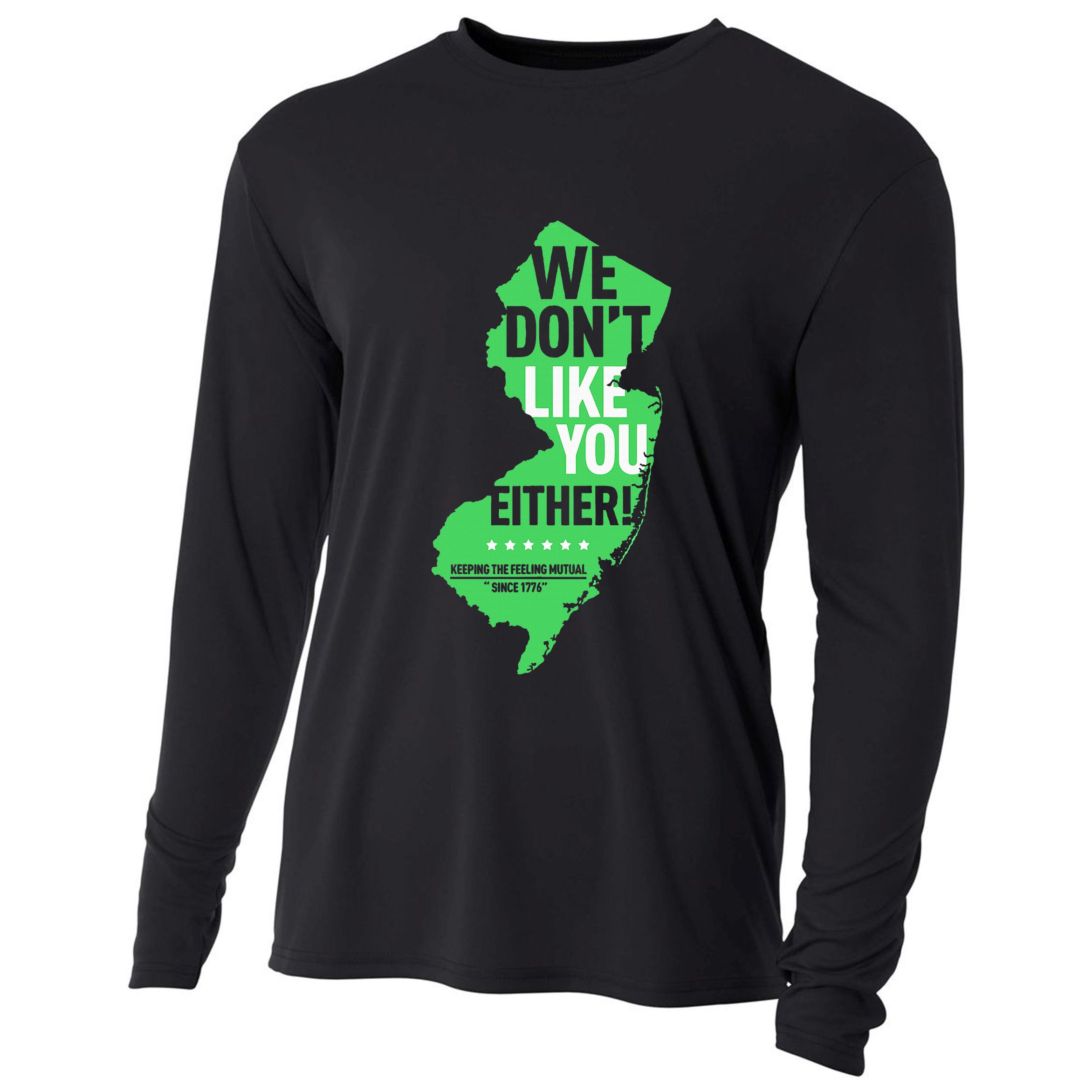 We DonT Like You Either New Jersey New York Rivalry Cooling Performance Long Sleeve Crew