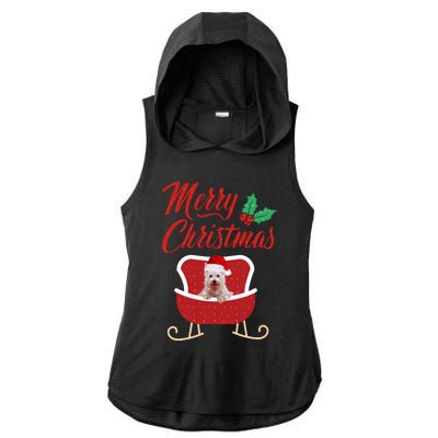 Westie Dog Merry Christmas Design For The Holiday Season! Ladies PosiCharge Tri-Blend Wicking Draft Hoodie Tank