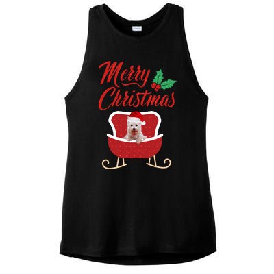 Westie Dog Merry Christmas Design For The Holiday Season! Ladies PosiCharge Tri-Blend Wicking Tank