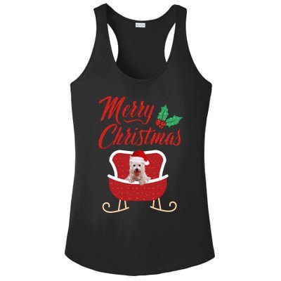 Westie Dog Merry Christmas Design For The Holiday Season! Ladies PosiCharge Competitor Racerback Tank