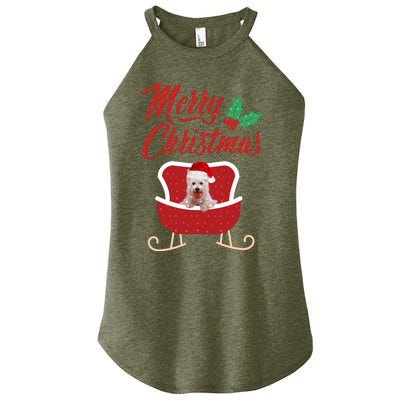 Westie Dog Merry Christmas Design For The Holiday Season! Women's Perfect Tri Rocker Tank