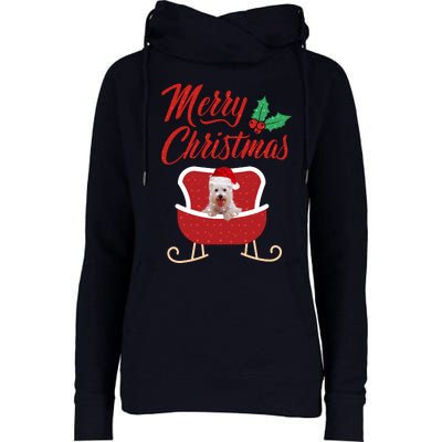 Westie Dog Merry Christmas Design For The Holiday Season! Womens Funnel Neck Pullover Hood