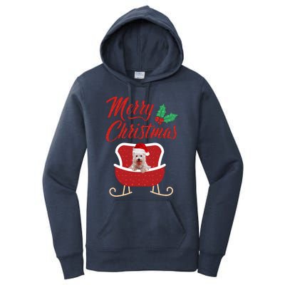 Westie Dog Merry Christmas Design For The Holiday Season! Women's Pullover Hoodie