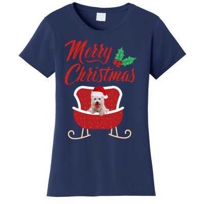 Westie Dog Merry Christmas Design For The Holiday Season! Women's T-Shirt