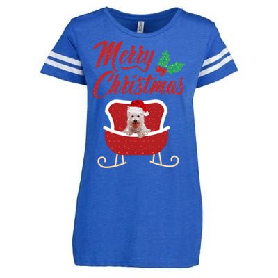 Westie Dog Merry Christmas Design For The Holiday Season! Enza Ladies Jersey Football T-Shirt