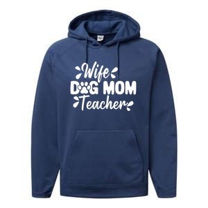 Wife Dog Mom Teacher Funny Appreciation Gift Performance Fleece Hoodie